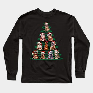 Cats Decoration Christmas Tree Family Xmas 2023 Long Sleeve T-Shirt